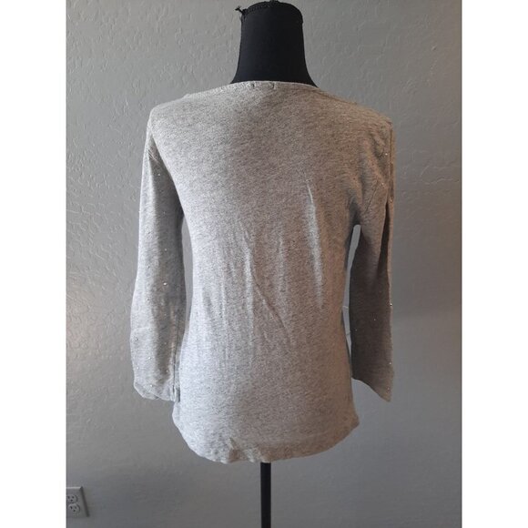 J. Crew Gray Long Sleeve metal Studded Shirt Size M Casual Preppy Classic Office - Picture 5 of 9